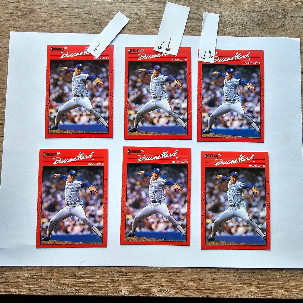 RARE 1990 DONRUSS BASEBALL Duane Ward (1989 LEAF, INC) Multiple ERROR cards #307